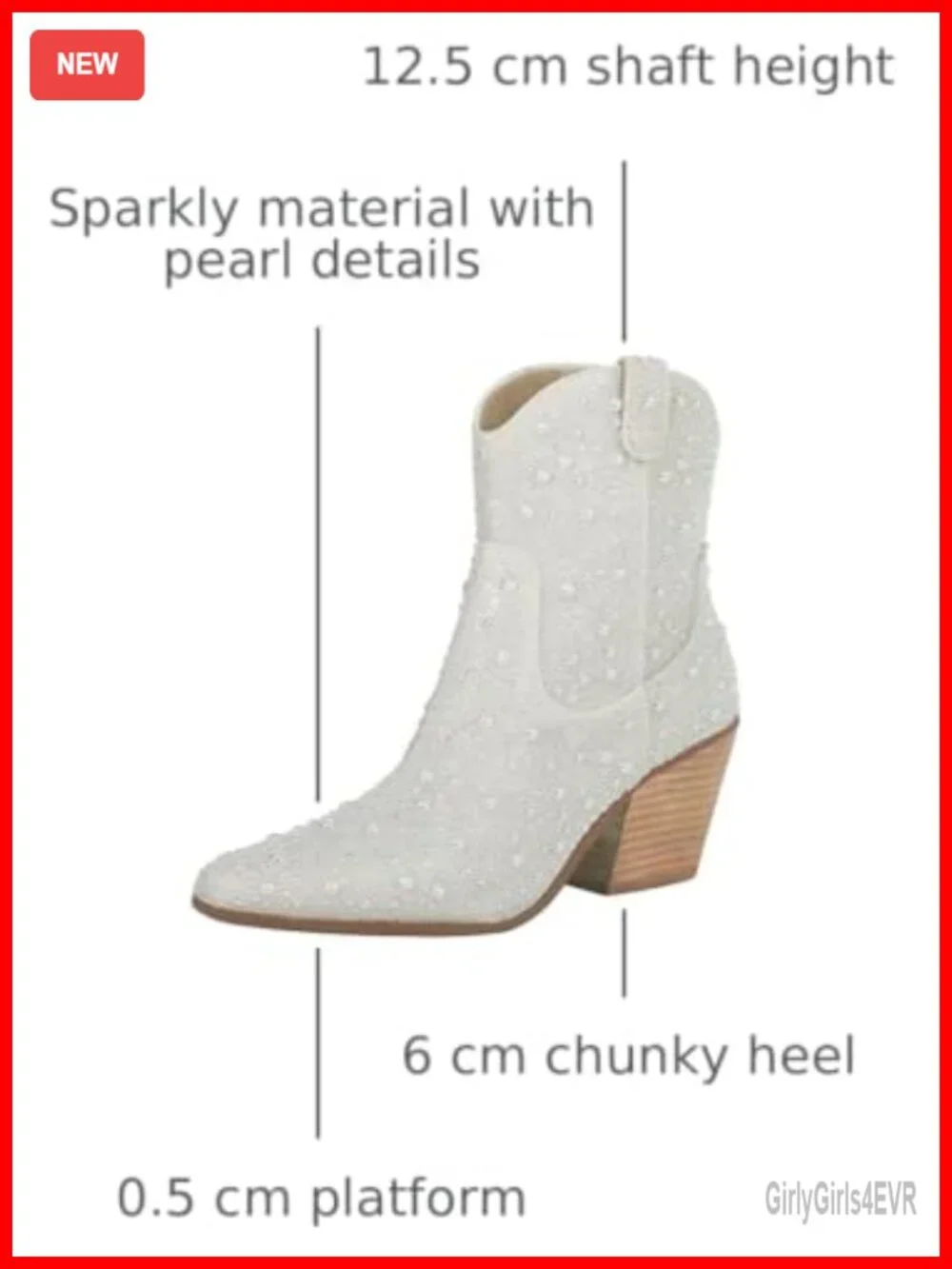 Rhinestone Cowboy Boots Glitter Chunky Heel Sparkly Cowgirl Ankle Bootie
